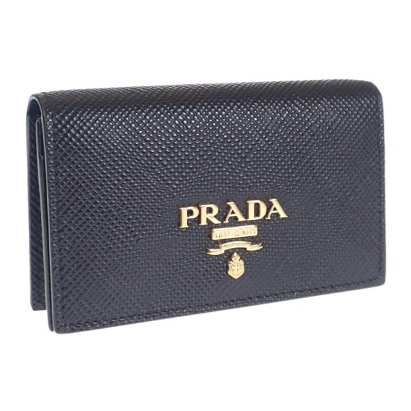 445566 01 Prada Saffiano Business Card Holder Black