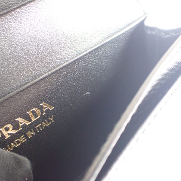 445566 09 Prada Saffiano Business Card Holder Black