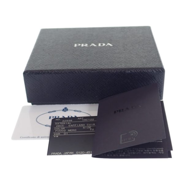 445566 11 Prada Saffiano Business Card Holder Black