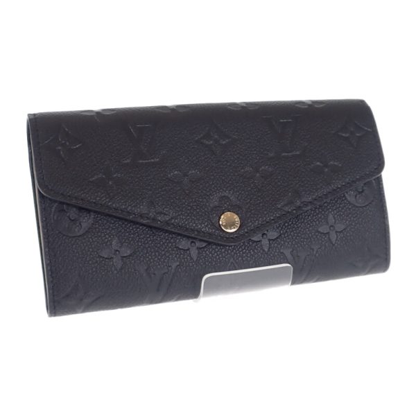 445829 01 Louis Vuitton Sala Long Wallet Bi fold Noir Black