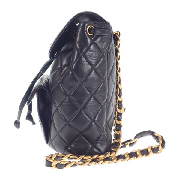 445846 05 Chanel Matelasse Chain Backpack Rucksack Black