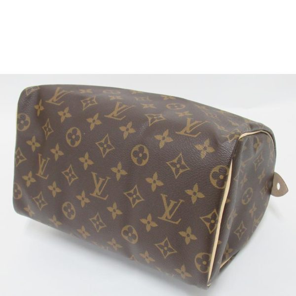 44646 3 Louis Vuitton Speedy 25 Monogram Handbag Brown