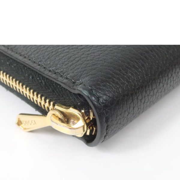 44740 3 GUCCI Zumi Round Zipper Long Wallet Black