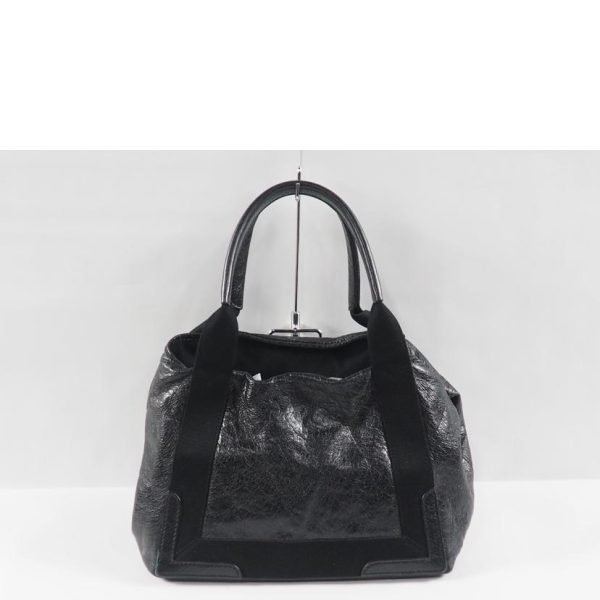 44798 2 Balenciaga Navy Cabas Handbag Gray Black