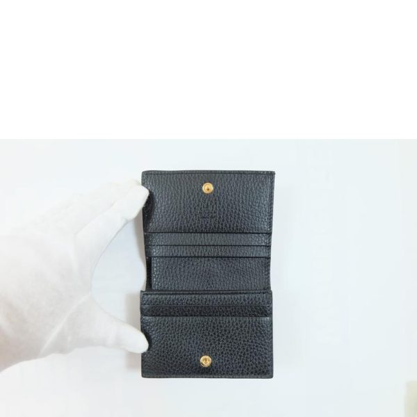 44874 4 Gucci GG Marmont PVC Leather Card Case Wallet Black