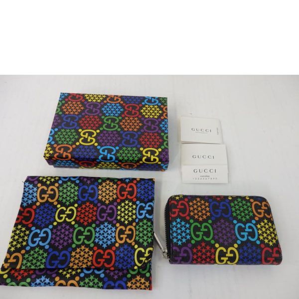 44973 1 Gucci GG Psychedelic Zip Card Case Multicolor