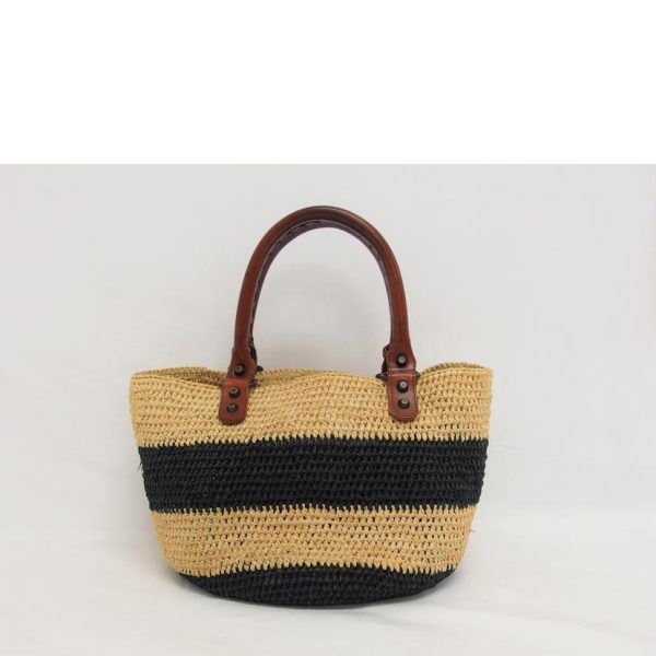 44974 2 Balenciaga Raffia Straw Basket Bag Beige