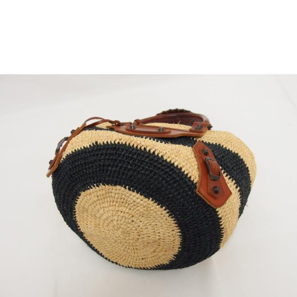 44974 3 Balenciaga Raffia Straw Basket Bag Beige