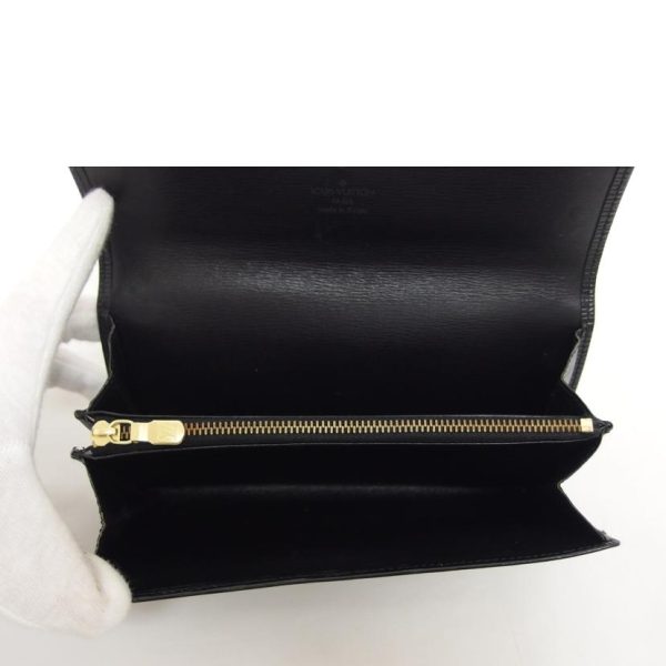 45056 5 Louis Vuitton Pochette Porte Mone Credit Epi Leather Wallet Black