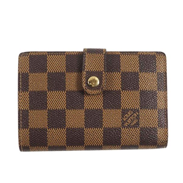 45254 1 Louis Vuitton Portefeuil Viennois Damier Canvas Wallet Brown