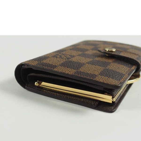 45254 3 Louis Vuitton Portefeuil Viennois Damier Canvas Wallet Brown