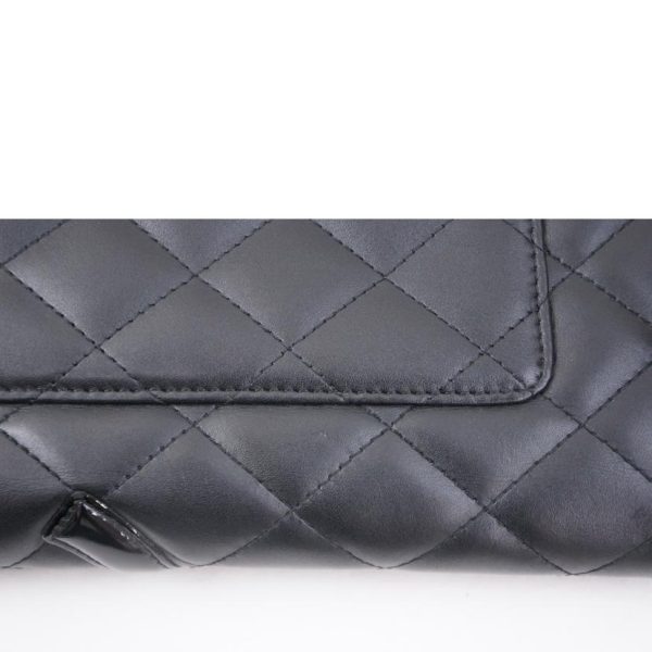 45602 8 Chanel Cambon Round Zipper Wallet Black