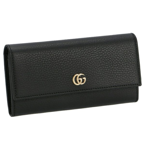 456116cao0g1000 GUCCI Petite Marmont Bifold Long Wallet Black