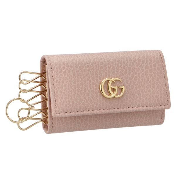 456118cao0g5909 GUCCI Petite Marmont 6 Key Case Pink