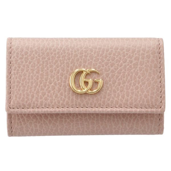 456118cao0g5909 1 GUCCI Petite Marmont 6 Key Case Pink