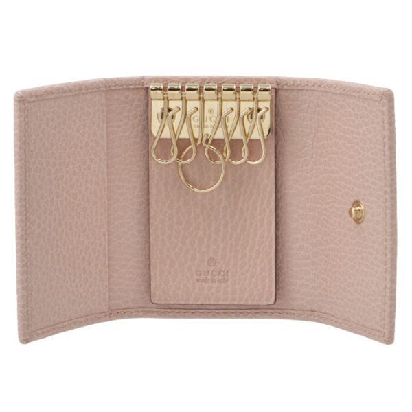 456118cao0g5909 4 GUCCI Petite Marmont 6 Key Case Pink