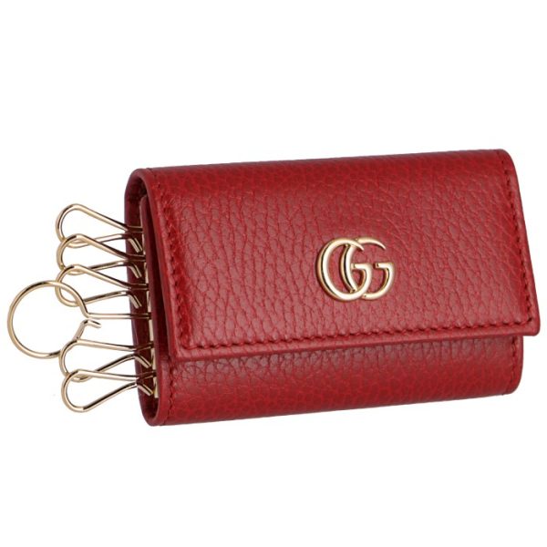 456118cao0g6433 GUCCI Petite Marmont 6 Key Case Red