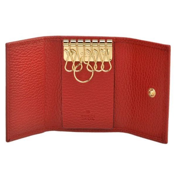 456118cao0g6433 3 GUCCI Petite Marmont 6 Key Case Red