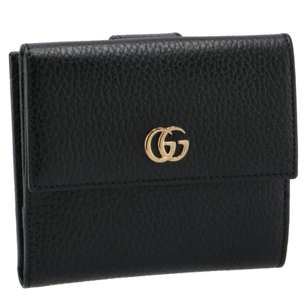 456122cao0g1000 GUCCI Petite Marmont Bifold Wallet Black