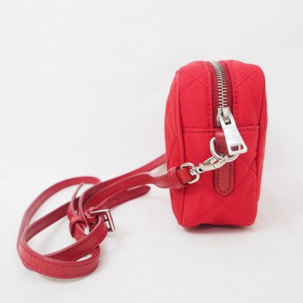 45761 4 PRADA Nylon Mini Shoulder Bag Red