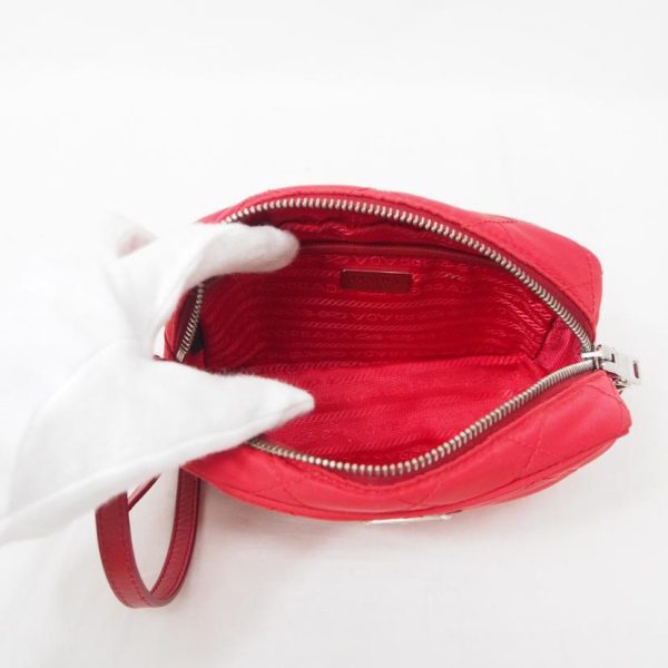 45761 5 PRADA Nylon Mini Shoulder Bag Red