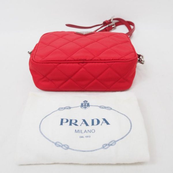 45761 6 PRADA Nylon Mini Shoulder Bag Red