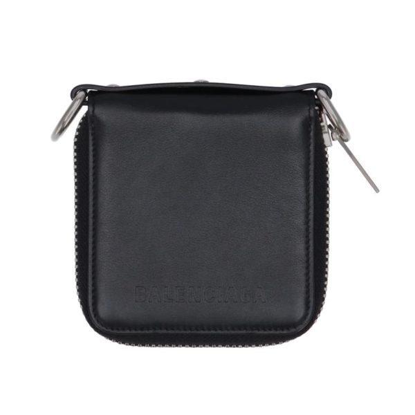 45797 1 Balenciaga Round Zip Wallet Bag Black