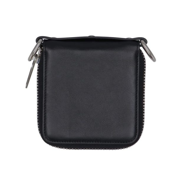 45797 2 Balenciaga Round Zip Wallet Bag Black