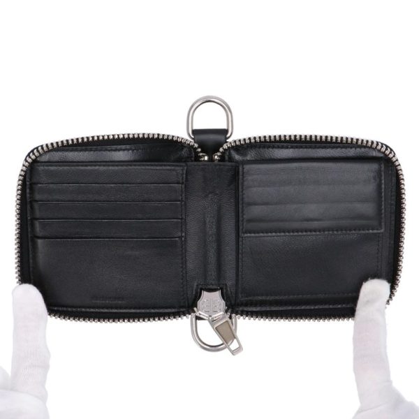 45797 4 Balenciaga Round Zip Wallet Bag Black