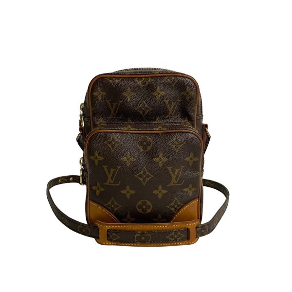 457k837338 3 Louis Vuitton Vintage Amazon Monogram Leather Mini Shoulder Bag Brown