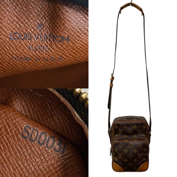 457k837338 4 Louis Vuitton Vintage Amazon Monogram Leather Mini Shoulder Bag Brown