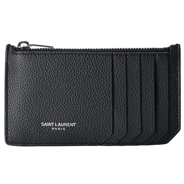 458583b680n1000 1 Saint Laurent Paris Wallet Monogram Fragment Zip Card Case Black