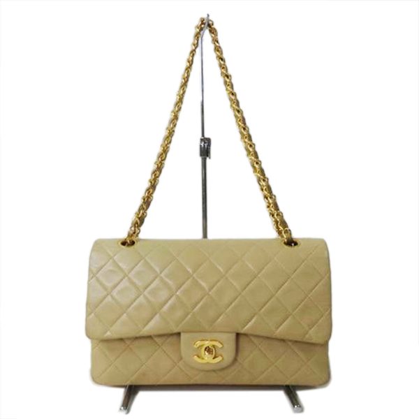 45862 1 Chanel Cocomark W Flap Chain Bag 25 Beige