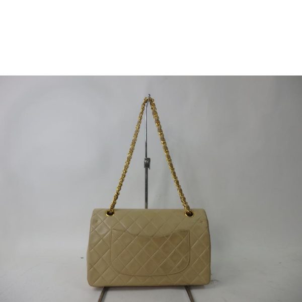 45862 2 Chanel Cocomark W Flap Chain Bag 25 Beige