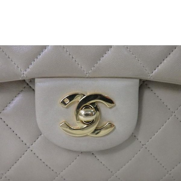 45862 8 Chanel Cocomark W Flap Chain Bag 25 Beige