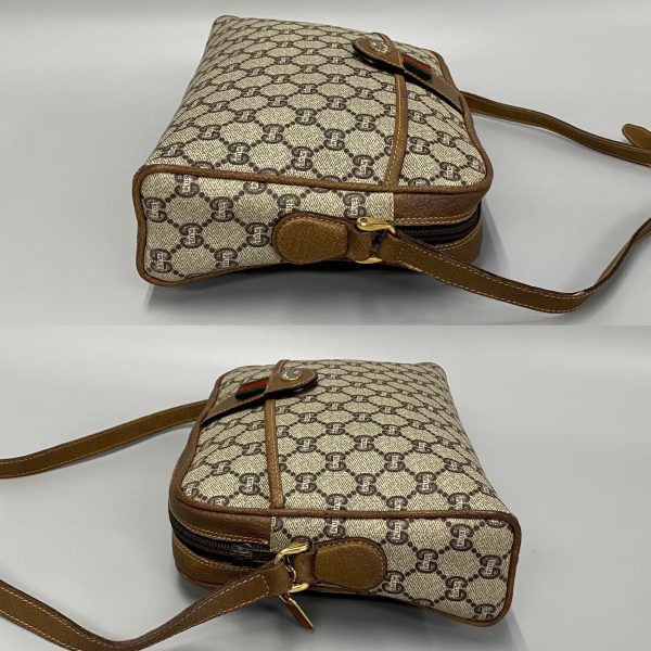 458k768014 5 Gucci Gucci Plus Sherry Line Leather Mini Shoulder Bag Brown