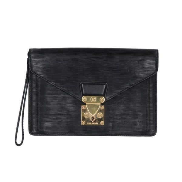 46289 1 Louis Vuitton Serie Dragonne Epi Wristlet Black