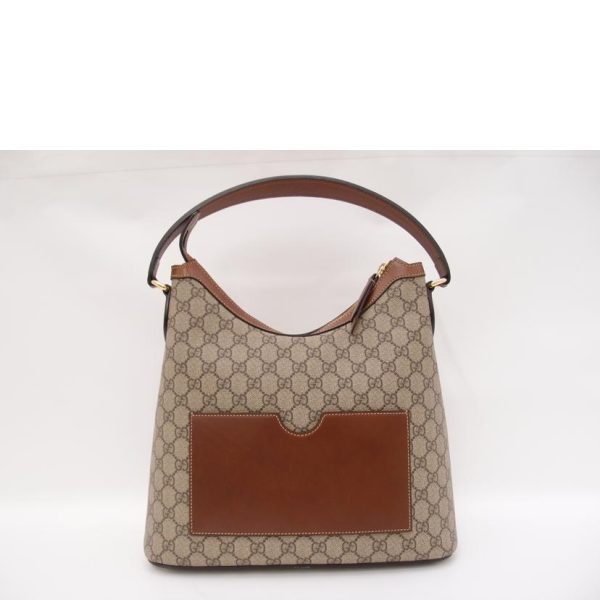 46431 2 Gucci GG Supreme Hobo Bag Brown