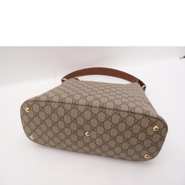 46431 3 Gucci GG Supreme Hobo Bag Brown