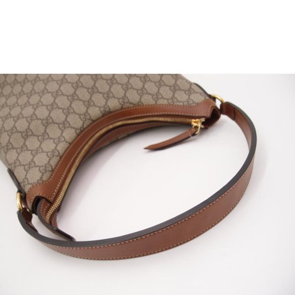 46431 4 Gucci GG Supreme Hobo Bag Brown