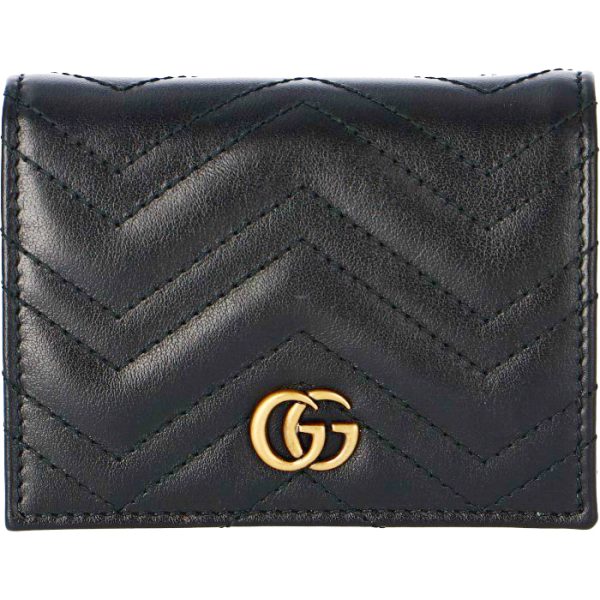 466492dtd1t1000 1 GUCCI GG Marmont Bifold Mini Wallet Black