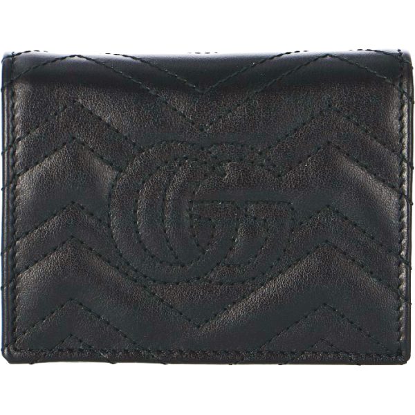 466492dtd1t1000 2 GUCCI GG Marmont Bifold Mini Wallet Black