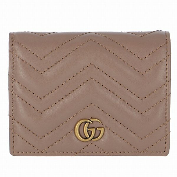 466492dtd1t5729 1 GUCCI GG Marmont Bifold Mini Wallet Beige