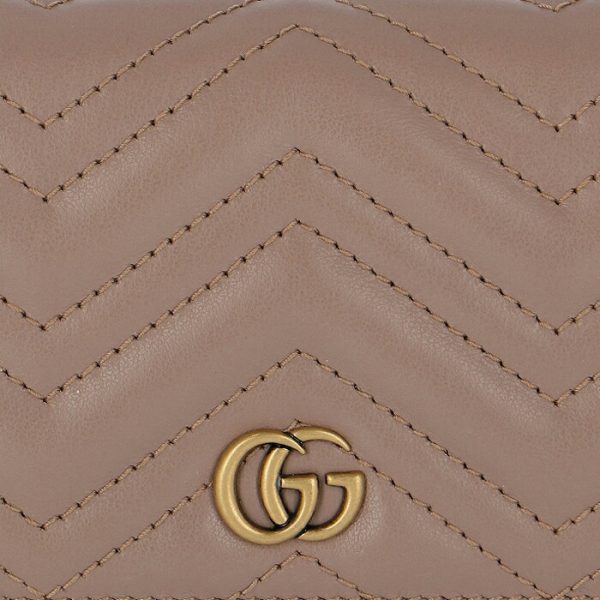 466492dtd1t5729 3 GUCCI GG Marmont Bifold Mini Wallet Beige