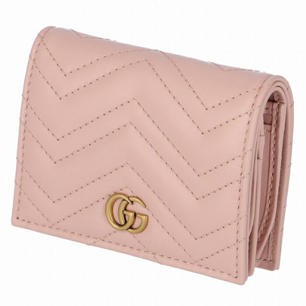 466492dtd1t5909 GUCCI GG Marmont Bifold Mini Wallet Pink