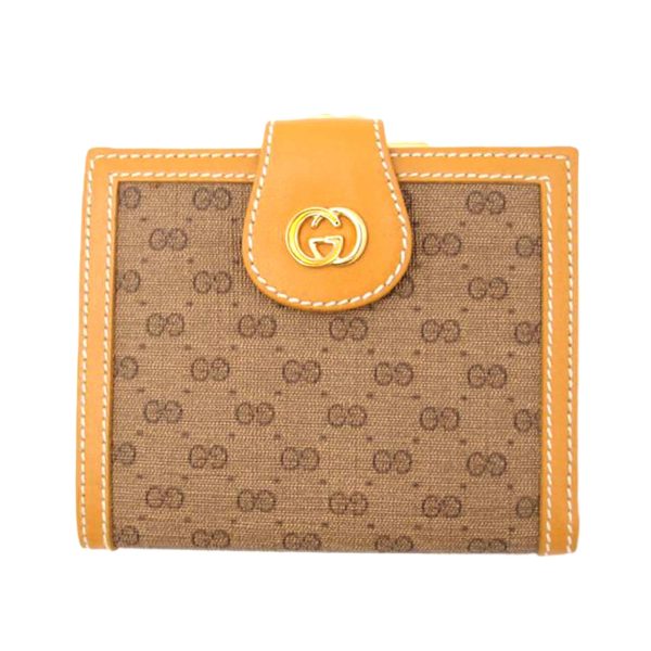 46669 1 GUCCI Womens Old Gucci Gama Bi Fold Wallet Beige