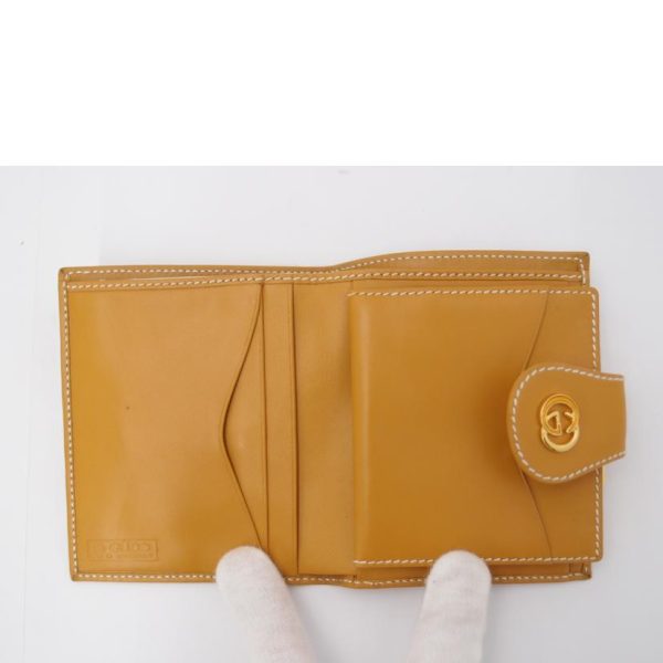 46669 5 GUCCI Womens Old Gucci Gama Bi Fold Wallet Beige