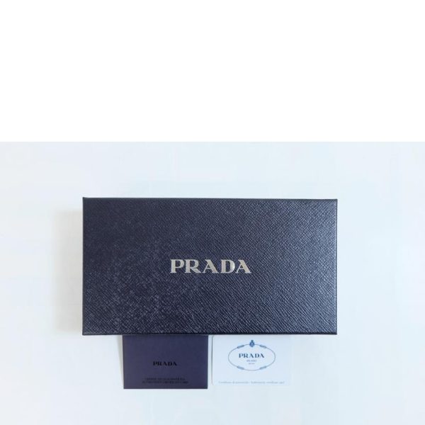 46677 6 Prada Saffiano Triangle Zip Around Wallet Black