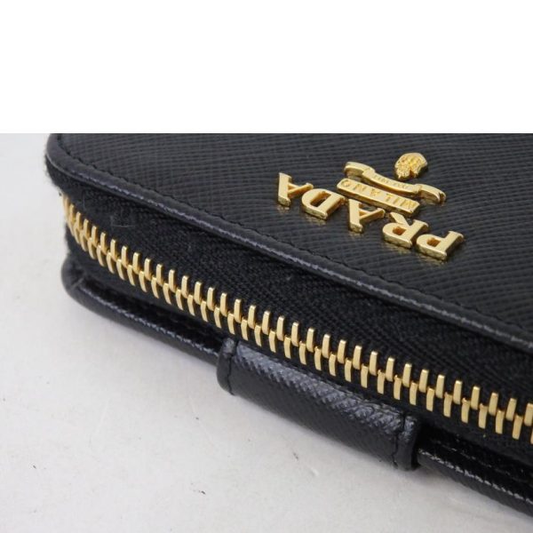 46700 7 Prada Saffiano Bi Fold Compact Wallet Black