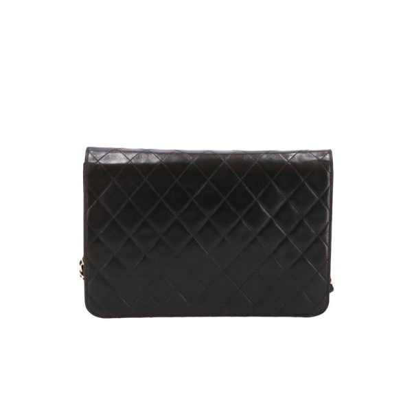 46704 2 Chanel Matelasse Chain Shoulder Bag Black